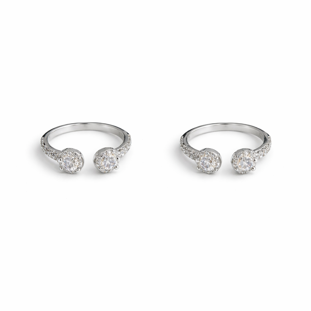 Solitiare halo Toe Rings 19