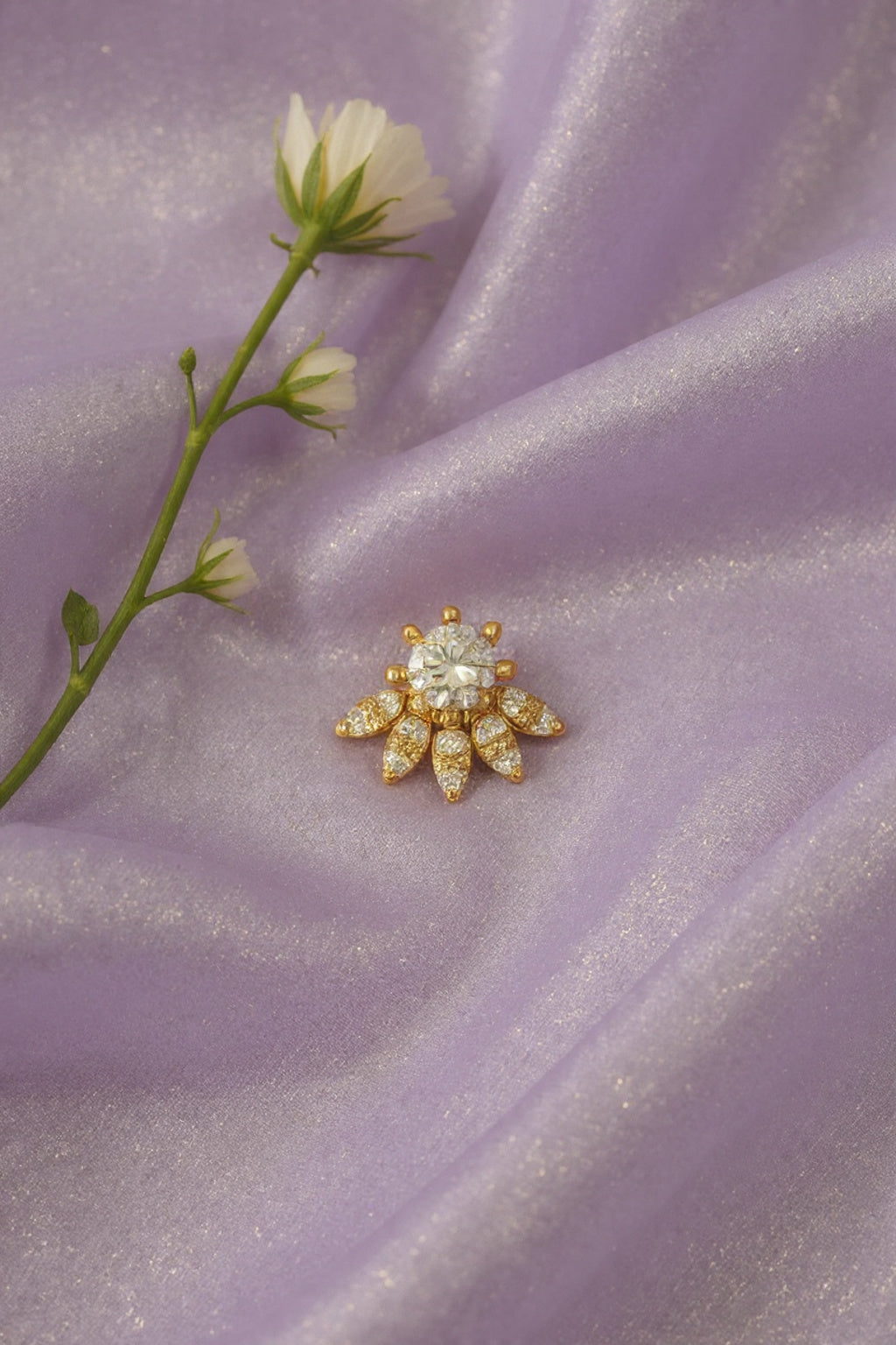 Taru 925 Sterling Silver Nose Pin for Women