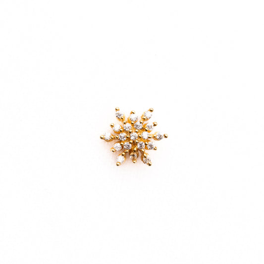 Silver nosepins featuring traditional motifs with a modern design twist, displayed on a neutral background.