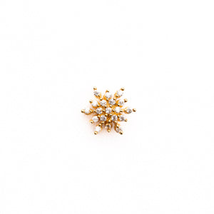 Silver nosepins featuring traditional motifs with a modern design twist, displayed on a neutral background.
