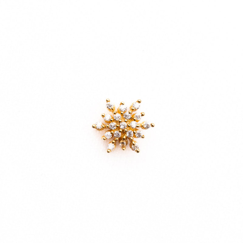 Silver nosepins featuring traditional motifs with a modern design twist, displayed on a neutral background.