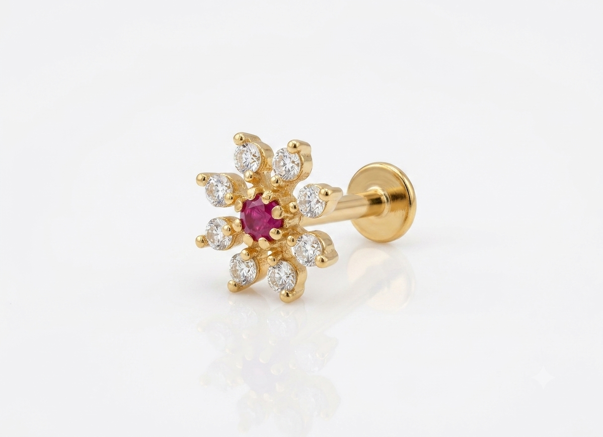 Vinodini 925 Silver Nose Pin for Women