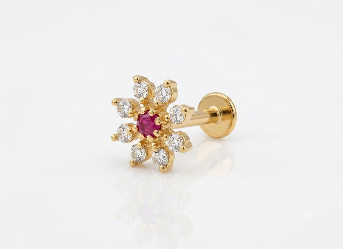 Vinodini 925 Silver Nose Pin for Women