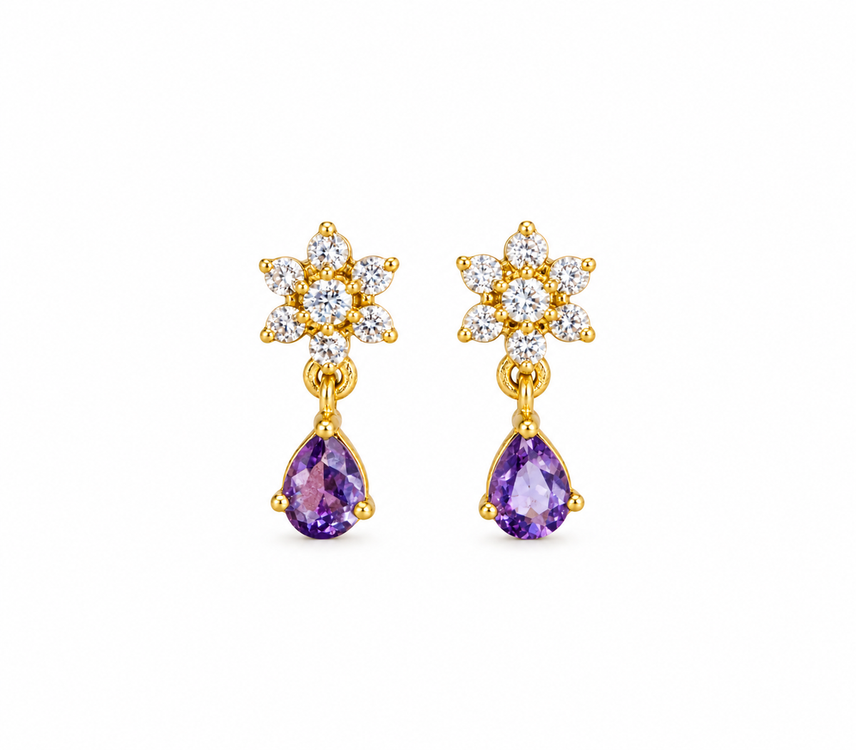 Violet Petal 925 Silver Studs