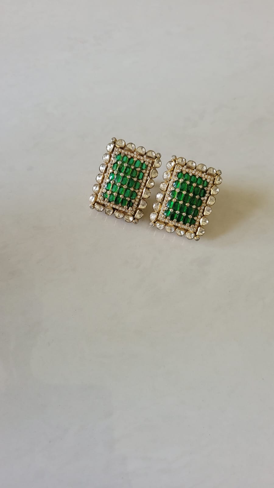 Ganishka Emerald Polki Studs