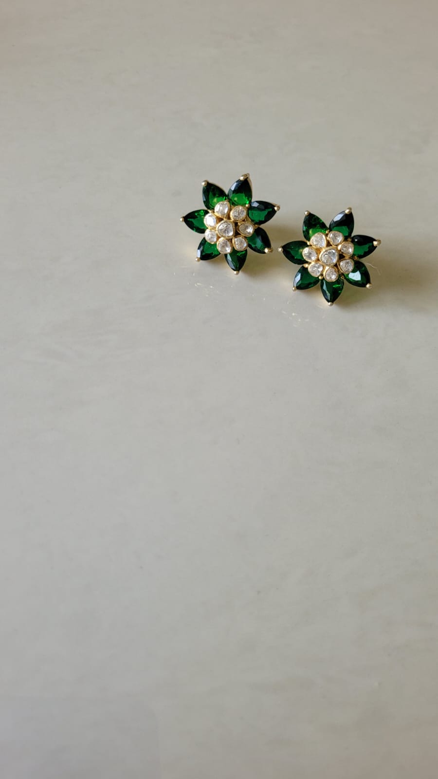 Polki Flower Studs