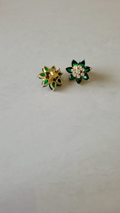 Polki Flower Studs