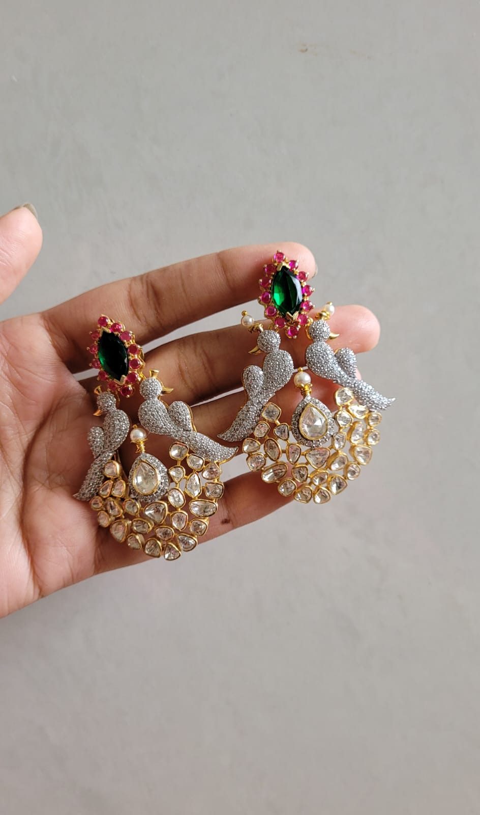 Bird Polki Earrings