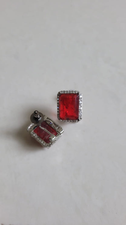 Red Stone Studs