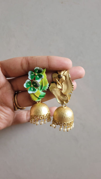 Flower Jhumki Enamel