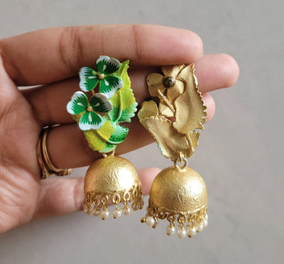 Flower Jhumki Enamel