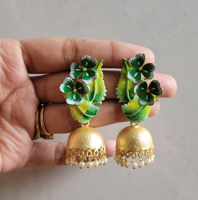Flower Jhumki Enamel