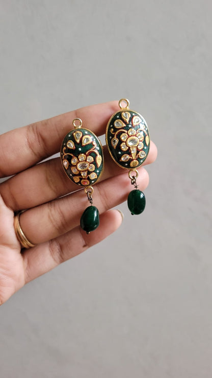 Kundan Enamel Earrings