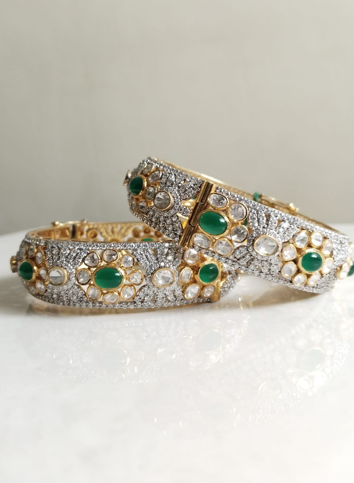 Polki Bangle (Green)