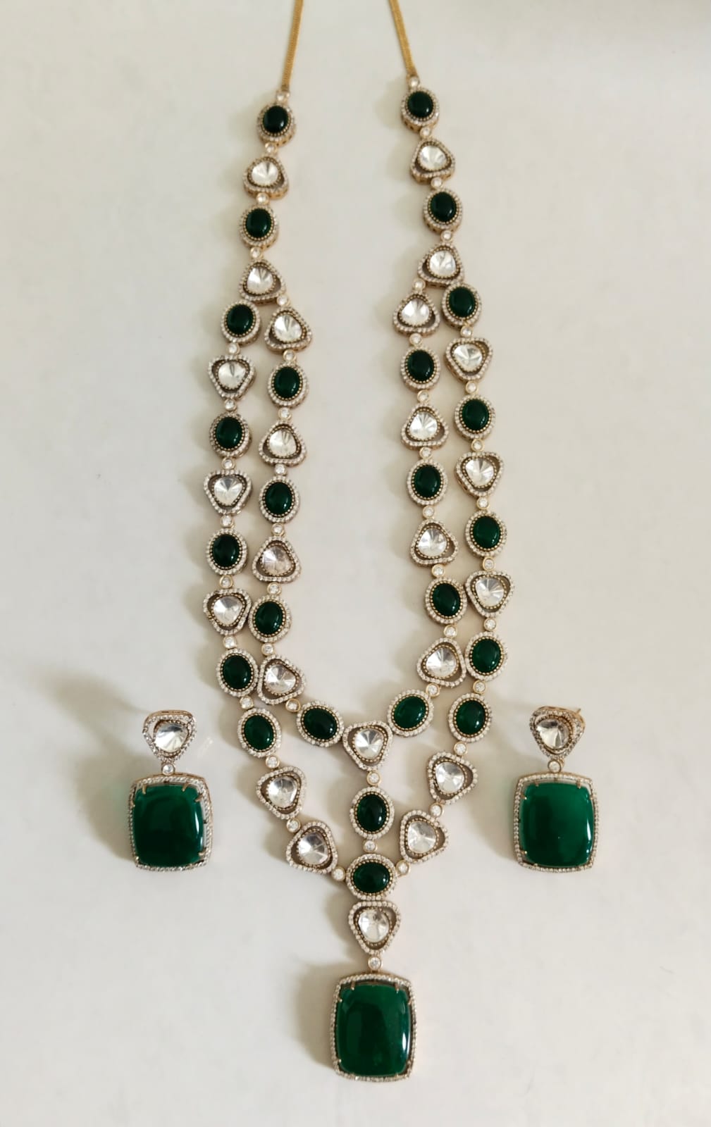 Polki Green Necklace Set