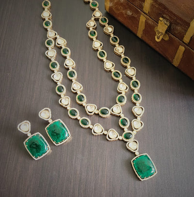 Polki Green Necklace Set