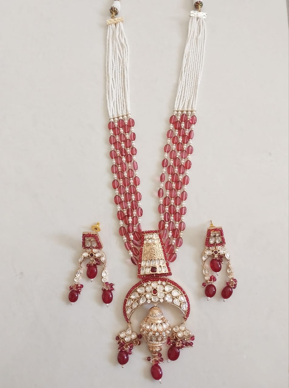 Crescent Polki Necklace Set