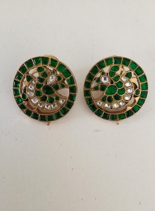 Peacock green studs