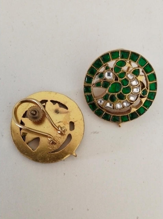 Peacock green studs
