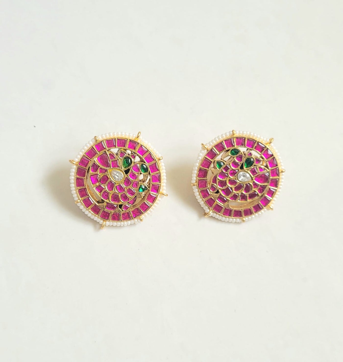 Peacock Round Studs