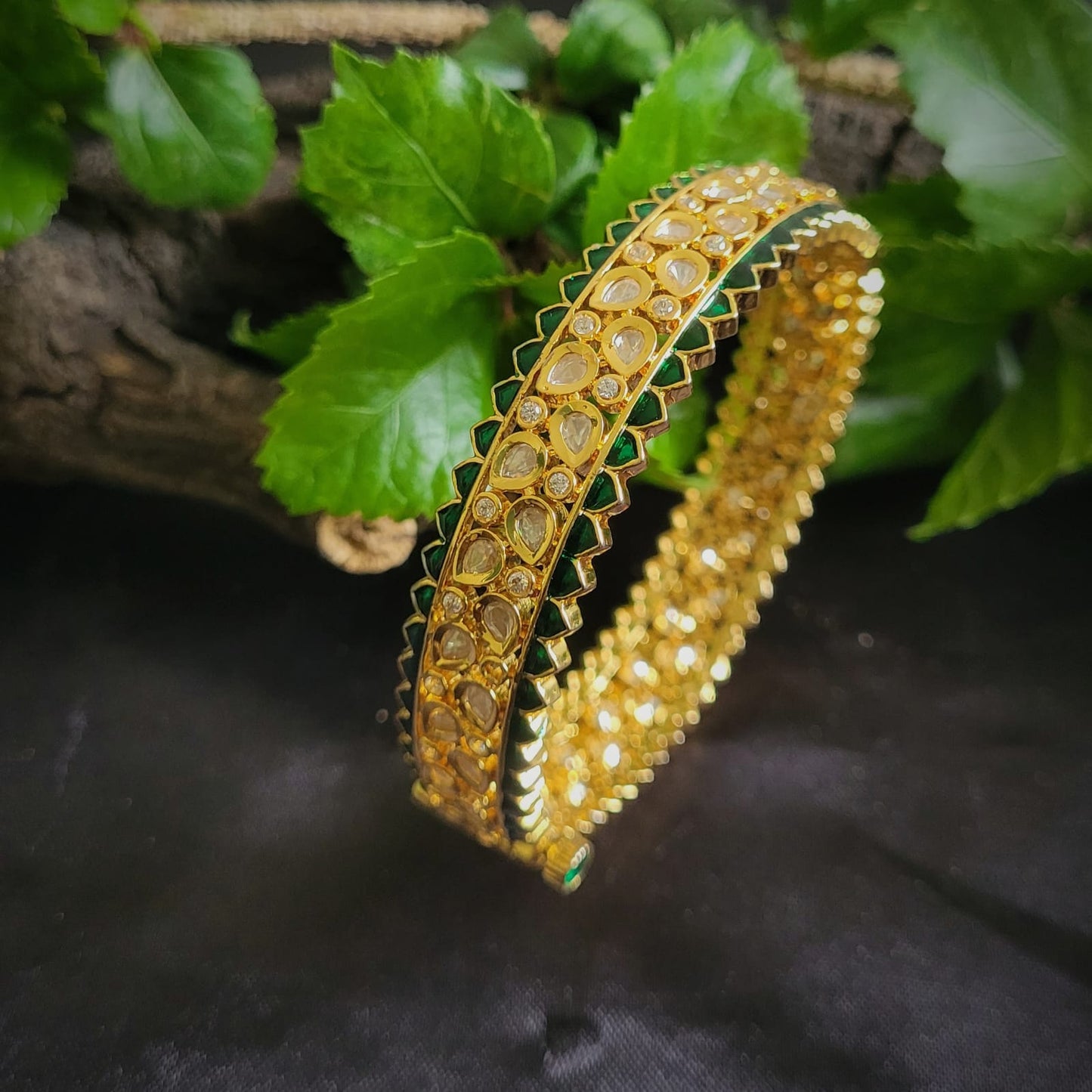 Polki Meena Bangles