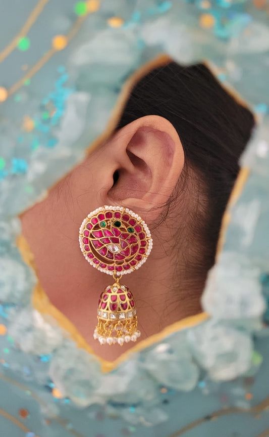 Peacock Jhumka Earrings