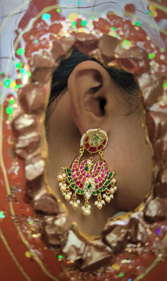 Peacock Chaandbali Jhumka