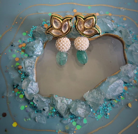 Kundan Leaf Earrings