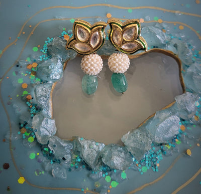 Kundan Leaf Earrings