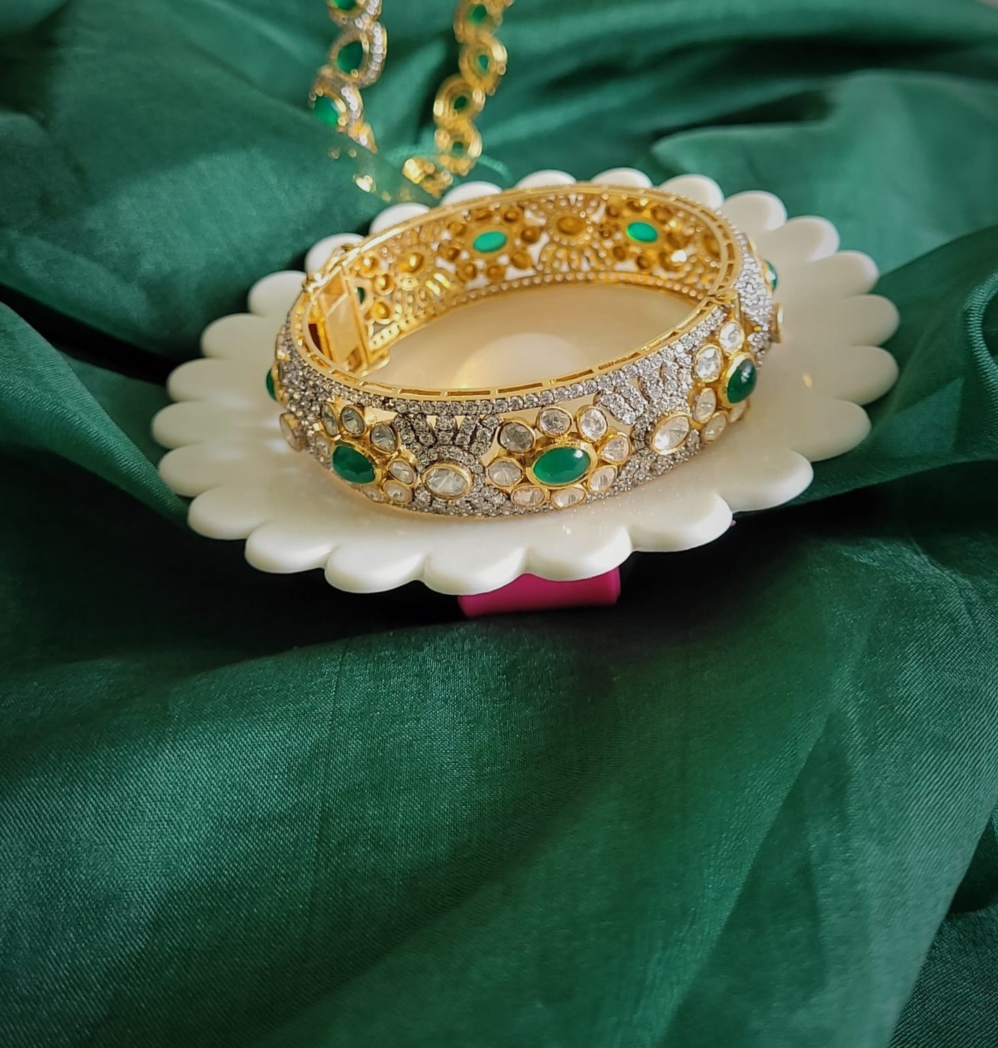 Polki Bangle (Green)