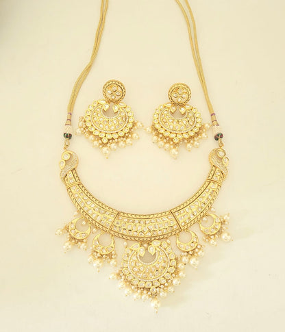 Polki Necklace with Chaandbali Earrings