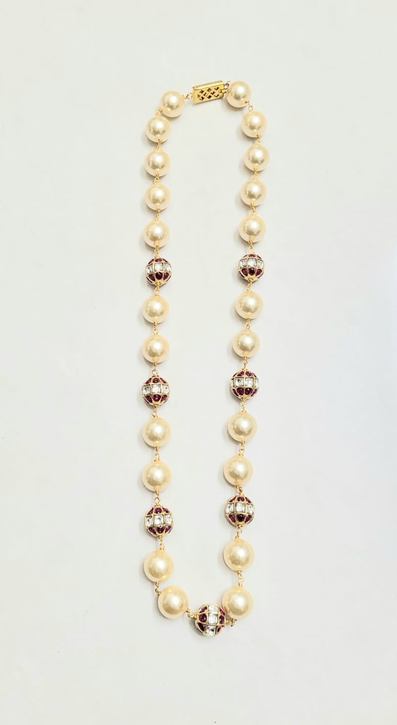 Pearl Jadau Chain