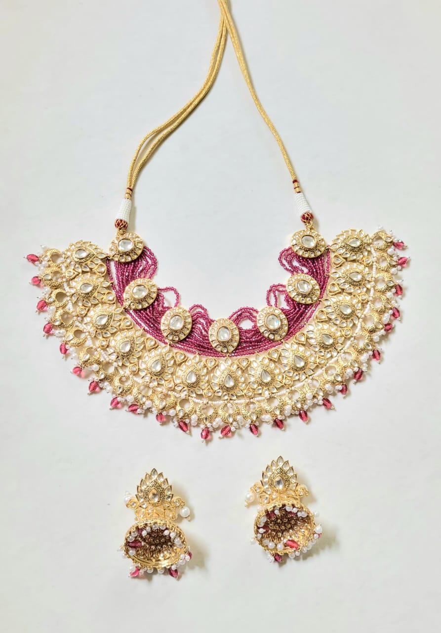 Rajwadi Polki Necklace Set