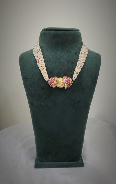 Pink Polki Necklace