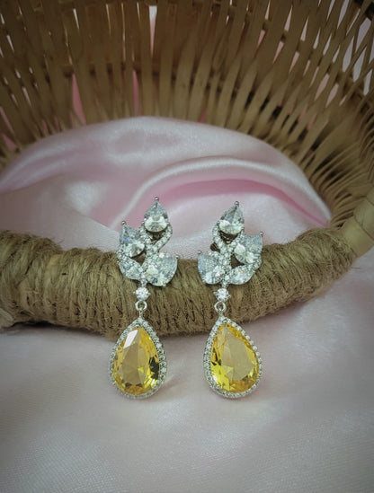 Citrine Leaf Danglers