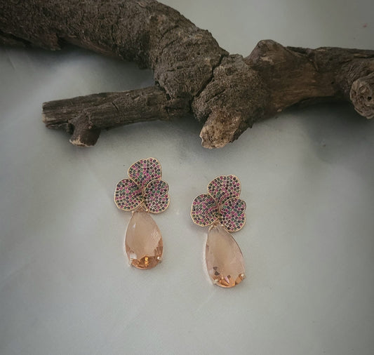 Pear Drop Flower Earrings