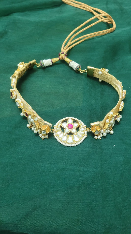 Crescent necklace with earrings