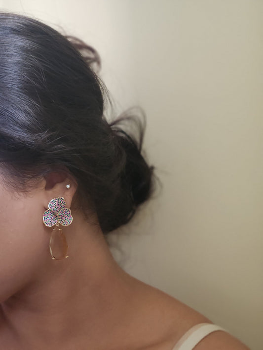 Pear Drop Flower Earrings