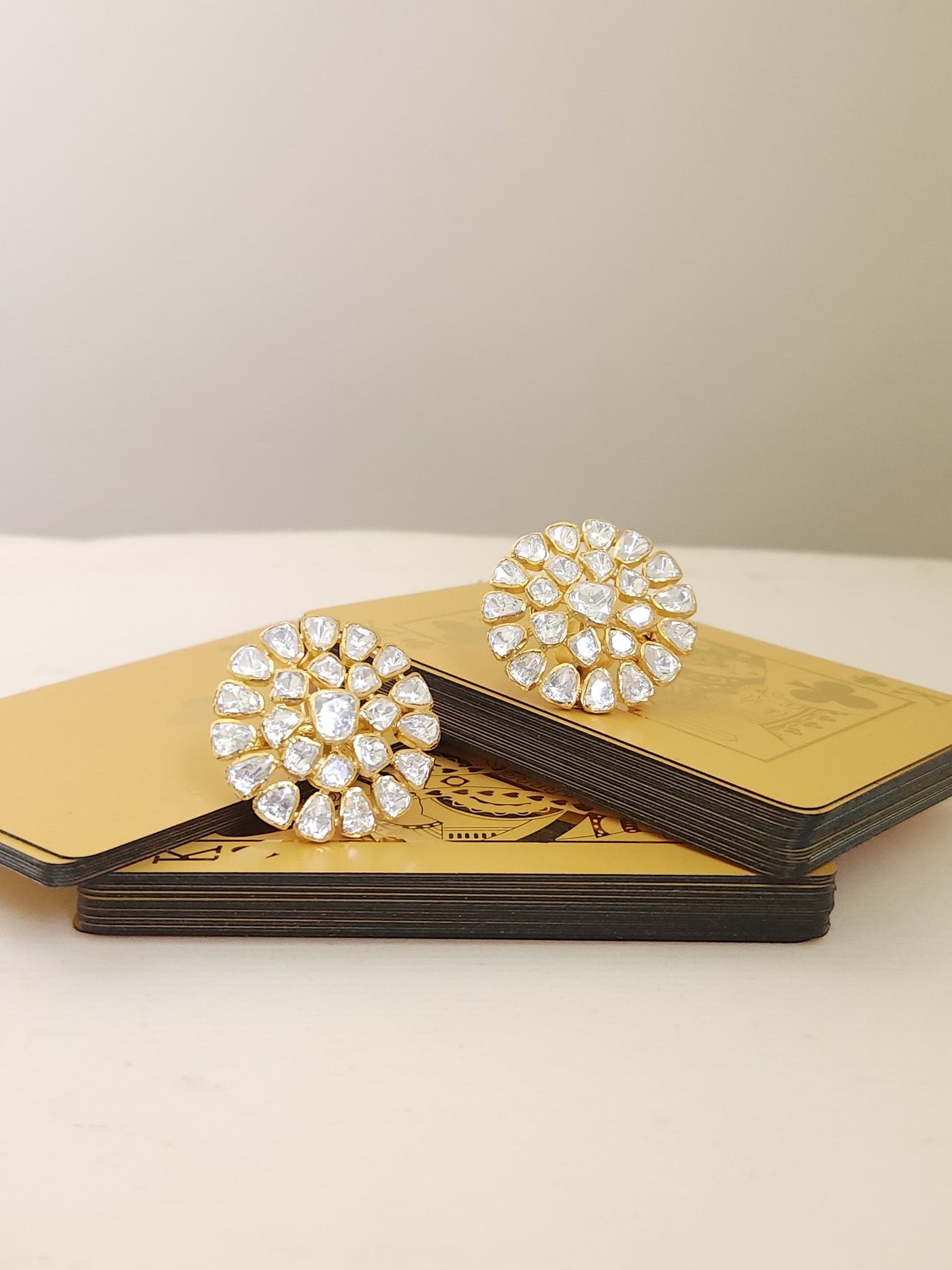 Polki Silver Studs