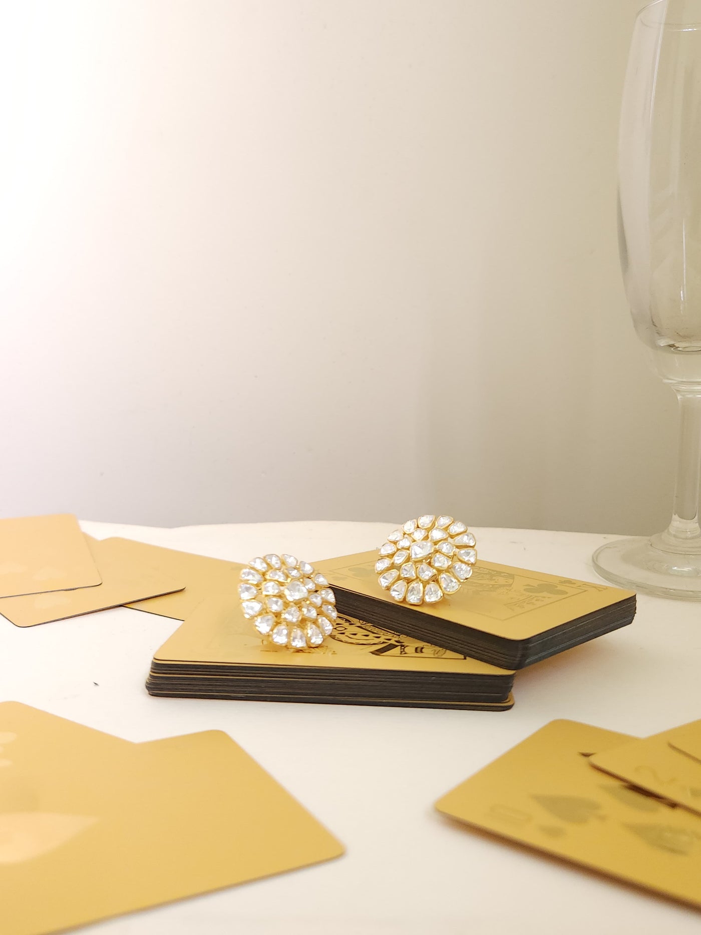 Polki Silver Studs