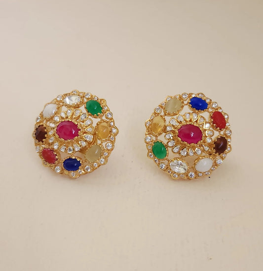 Navratna Polki earring