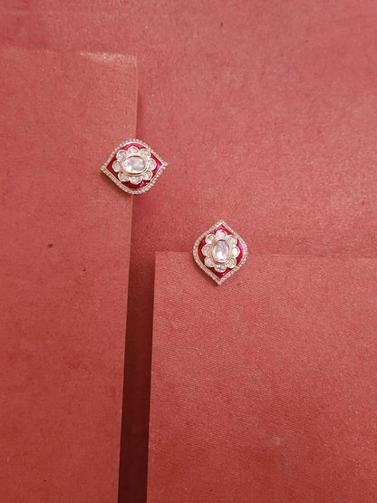 Trikone Polki Stud Earrings