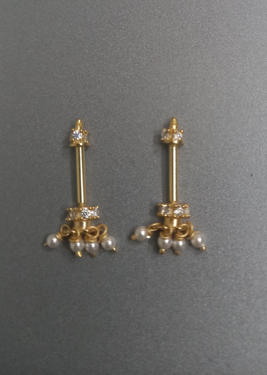 PearlDrop Silver Bugadi Earrings