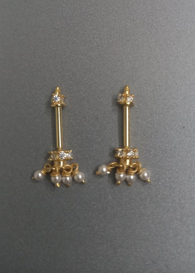 PearlDrop Silver Bugadi Earrings