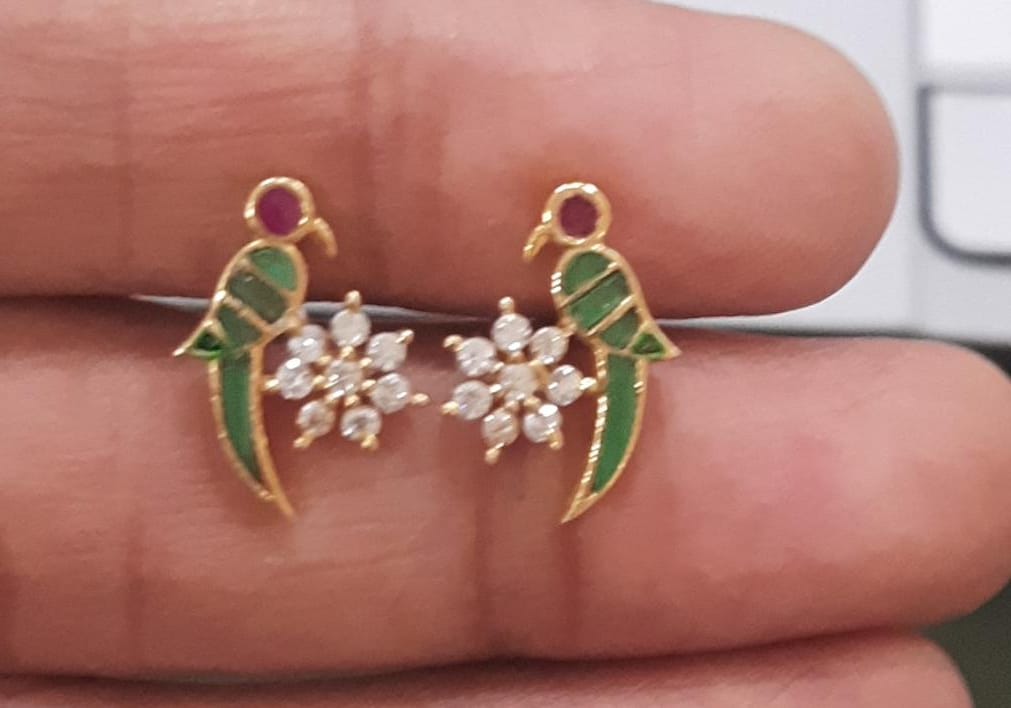 Emerald Parrot  925 Silver Studs