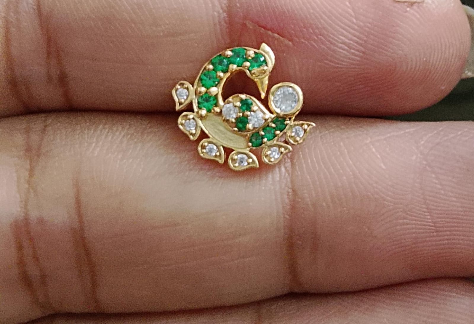 Peacock Silver Nose Pin for Women