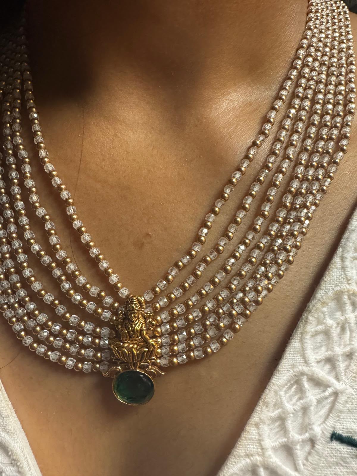 lakshmi green pendant neckpiece