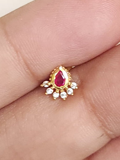 Pear drop Gold Nosepins