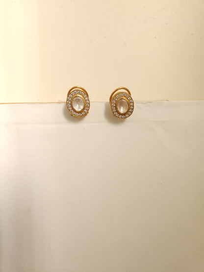 Polki Oval Studs