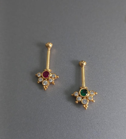 Reversible Silver Bugadi Earrings